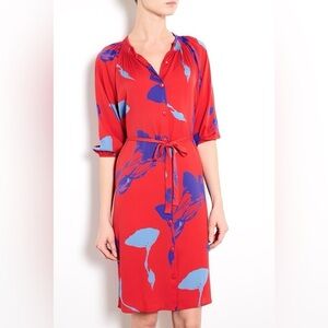 Tucker Disco Mini Dress in Red Sea Jean Size P Silk Bohemian Spring Wedding